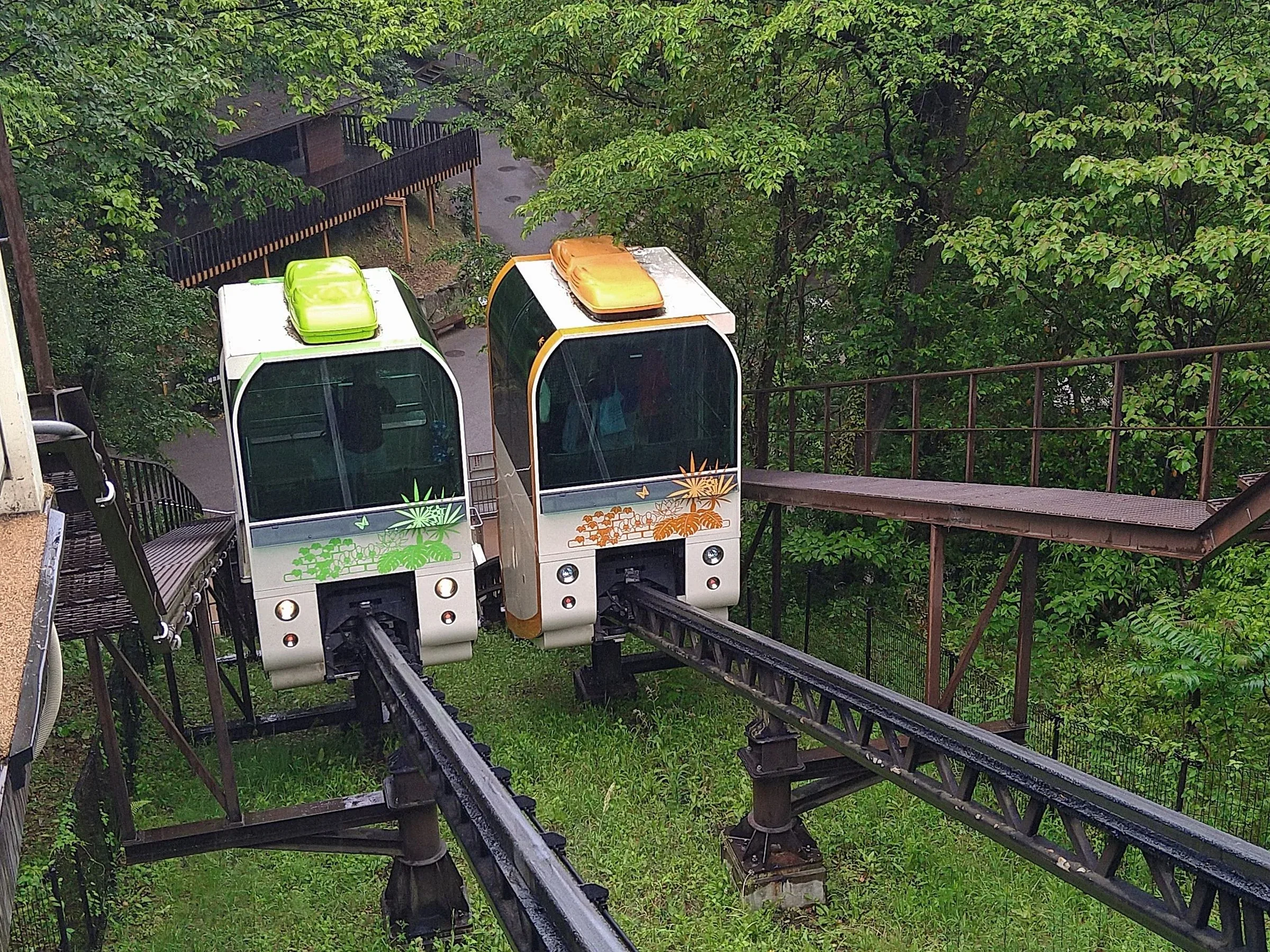 福岡市動植物園園內連接山坡區域的斜坡車